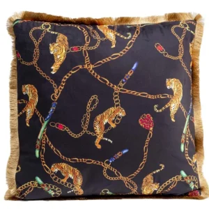 KARE Design Almofada Tiger Chain Preta 45x45cm Discount