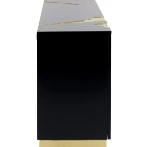 KARE Design Aparador Cracked Preto Dourado 165x80cm Fashion