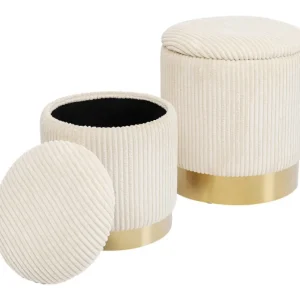 KARE Design Banco Cherry Cord Beije C/ Arrumação (Conj. de 2) Outlet