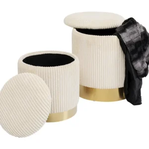 KARE Design Banco Cherry Cord Beije C/ Arrumação (Conj. de 2) Outlet