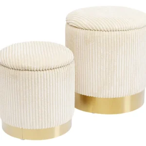 KARE Design Banco Cherry Cord Beije C/ Arrumação (Conj. de 2) Outlet