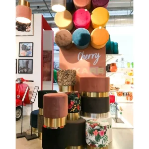 KARE Design Banco Cherry Preto/Dourado Ø35cm Discount