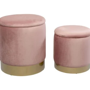 KARE Design Banco Cherry Rosa/Dourado c/arrumação (conj. 2) Best