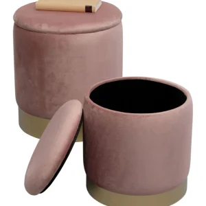 KARE Design Banco Cherry Rosa/Dourado c/arrumação  (conj. 2) Best