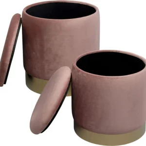 KARE Design Banco Cherry Rosa/Dourado c/arrumação  (conj. 2) Best