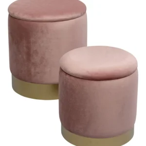 KARE Design Banco Cherry Rosa/Dourado c/arrumação  (conj. 2) Best