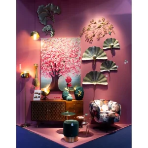 KARE Design Banco Cherry Verde/Dourado Ø35cm Fashion