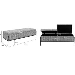 KARE Design Banqueta com Arrumação Buttons B&W Clearance