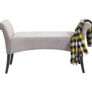 KARE Design Banqueta Motley em veludo Prateado/Cinzento Hot