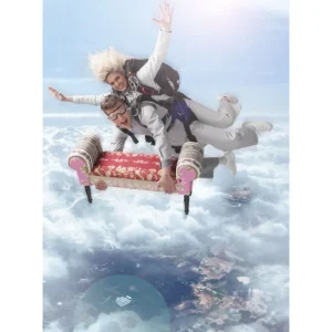 KARE Design Banqueta Wing Patchwork vermelha Clearance