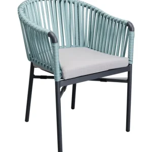 KARE Design Cadeira com apoio de braços Santanyi Petrol Best