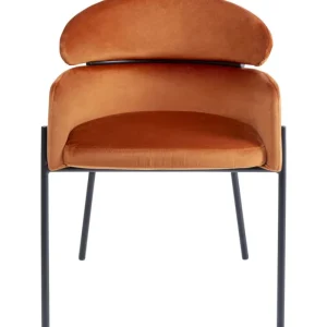 KARE Design Cadeira de braços Alexia Velvet Laranja Hot