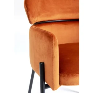 KARE Design Cadeira de braços Alexia Velvet Laranja Hot
