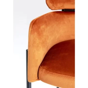 KARE Design Cadeira de braços Alexia Velvet Laranja Hot