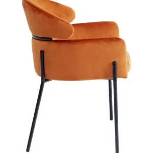 KARE Design Cadeira de braços Alexia Velvet Laranja Hot