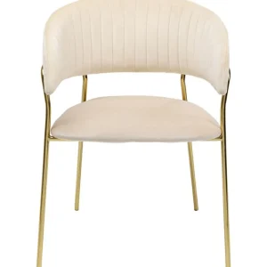 KARE Design Cadeira de braços Belle em Veludo creme (Conjunto de 2) New