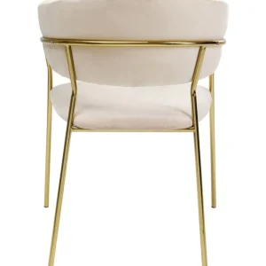 KARE Design Cadeira de braços Belle em Veludo creme (Conjunto de 2) New