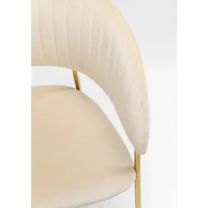 KARE Design Cadeira de braços Belle em Veludo creme (Conjunto de 2) New