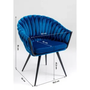 KARE Design Cadeira de braços Knot Azul Navy New