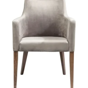 KARE Design Cadeira de braços Mode em veludo Cinzento Hot