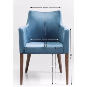 KARE Design Cadeira de braços Mode em veludo Petróleo Best