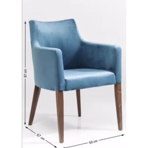 KARE Design Cadeira de braços Mode em veludo Petróleo Best