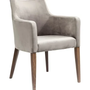 KARE Design Cadeira de braços Mode em veludo Cinzento Hot