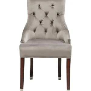 KARE Design Cadeira de braços Prince em veludo Cinzento Clearance