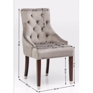 KARE Design Cadeira de braços Prince em veludo Cinzento Clearance