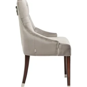 KARE Design Cadeira de braços Prince em veludo Cinzento Clearance