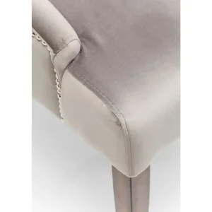 KARE Design Cadeira de braços Prince em veludo Cinzento Clearance