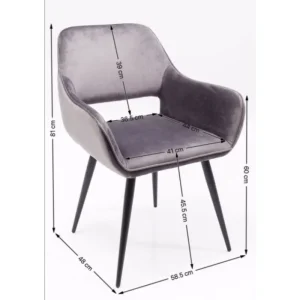 KARE Design Cadeira de braços San Francisco Cinzenta Hot
