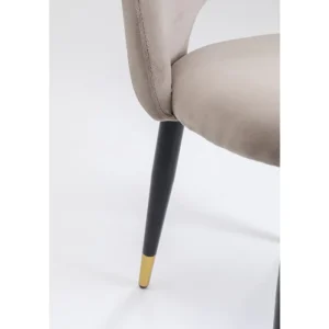 KARE Design Cadeira Iris em Veludo Taupe (Conjunto de 2) New