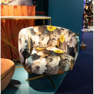 KARE Design Cadeira Rotativa Peony Amarela Online