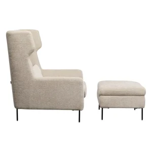 KARE Design Cadeirão e apoio para os pés Quinn bege Sale