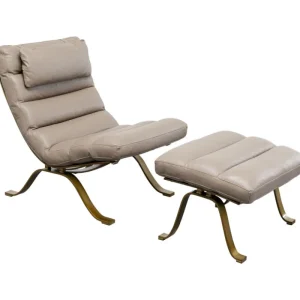 KARE Design Cadeirão e Banco Novel cinzento (2 peças) Clearance