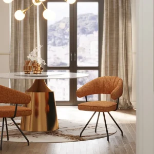 KARE Design Cadeirão Giratória Arabella laranja Fashion