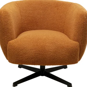 KARE Design Cadeirão giratório Fuzzy castanho Clearance
