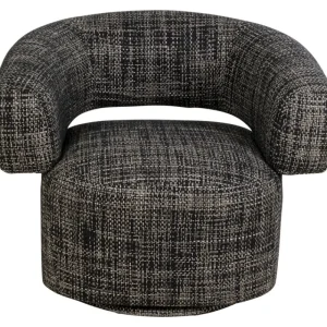 KARE Design Cadeirão giratório Maye Bow preto e branco Clearance