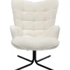 KARE Design Cadeirão Giratório Oscar Boucle Creme Outlet
