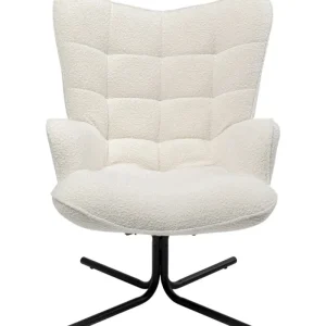 KARE Design Cadeirão Giratório Oscar Boucle Creme Outlet