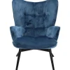 KARE Design Cadeirão Preto Vicky em veludo Azul Online