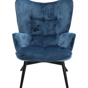 KARE Design Cadeirão Preto Vicky em veludo Azul Online