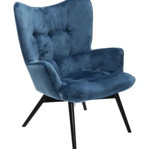 KARE Design Cadeirão Preto Vicky em veludo Azul Online