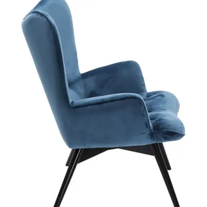 KARE Design Cadeirão Preto Vicky em veludo Azul Online