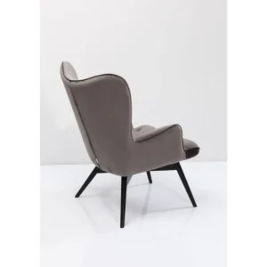 KARE Design Cadeirão Preto Vicky em veludo Cinzento Best