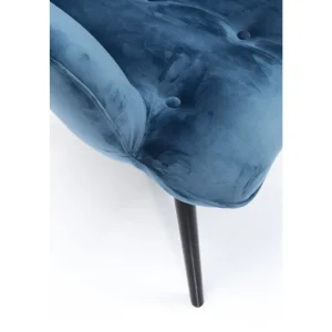 KARE Design Cadeirão Preto Vicky em veludo Azul Online