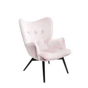 KARE Design Cadeirão Preto Vicky Velvet Malva New