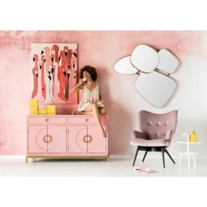 KARE Design Cadeirão Preto Vicky Velvet Malva New