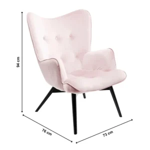 KARE Design Cadeirão Preto Vicky Velvet Malva New